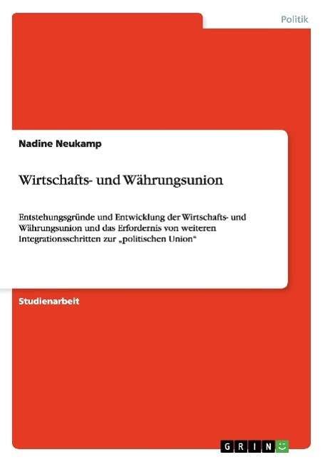 Cover for Neukamp · Wirtschafts- und Währungsunion (Bog) [German edition] (2013)