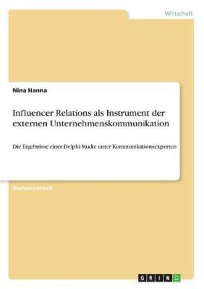 Cover for Hanna · Influencer Relations als Instrume (Book)