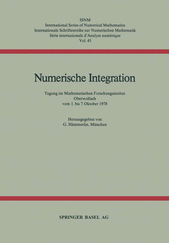 Cover for Hammerlin · Numerische Integration: Tagung : Papers (N/A) [1979 edition] (1979)