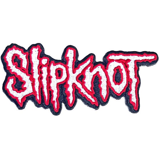 Slipknot Standard Woven Patch: Cut-Out Logo Red Border - Slipknot - Produtos -  - 5056368642142 - 