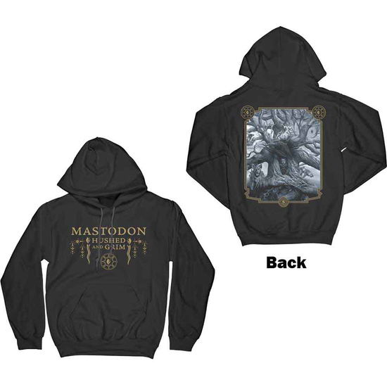 Mastodon Unisex Pullover Hoodie: Hushed & Grim Cover (Back Print) - Mastodon - Merchandise -  - 5056561001142 - October 1, 2021