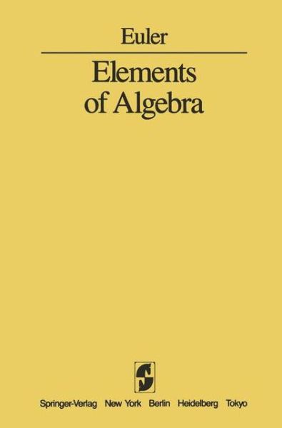 Cover for Euler · Elements of Algebra (Book)