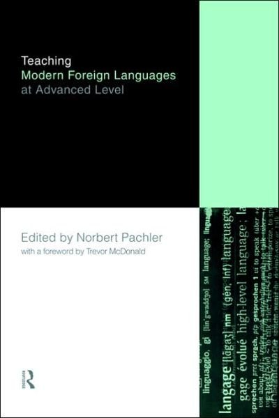 Cover for N Pachler · Teaching Modern Foreign Languages at Advanced Level (Pocketbok) (1999)
