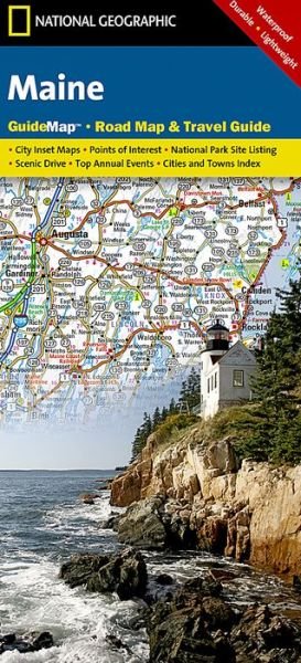 Cover for National Geographic Maps · Maine: Guide Map, Road Map &amp; Travel Guide (Kartor) (2023)