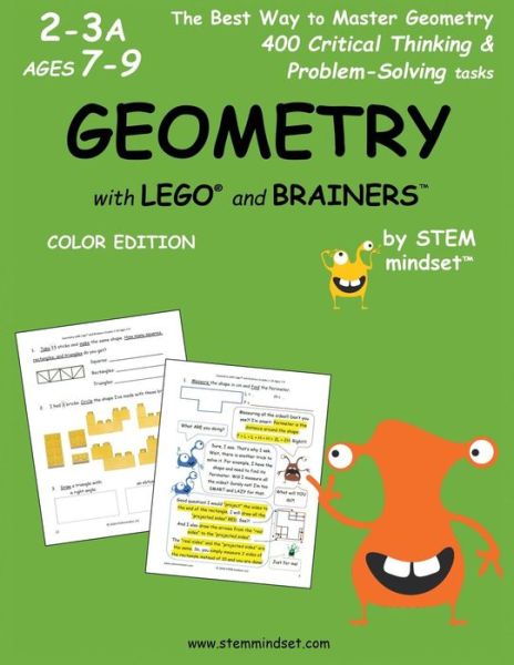 Cover for LLC Stem Mindset · Geometry with Lego and Brainers Grades 2-3a Ages 7-9 Color Edition (Paperback Book) (2018)