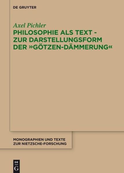 Cover for Pichler · Philosophie als Text (Book) (2014)