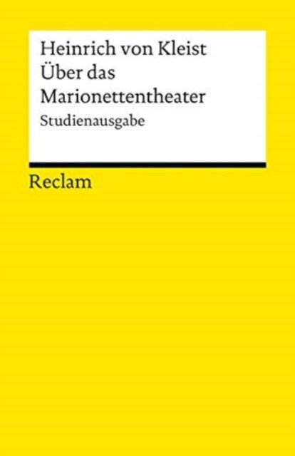 Cover for Heinrich Von Kleist · Reclam UB 19014 Kleist.Über d.Marionett (Buch)