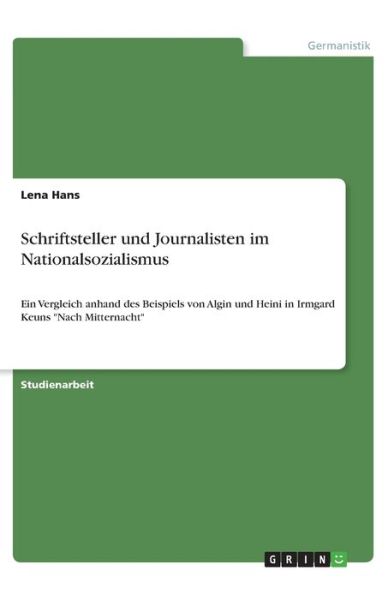 Cover for Hans · Schriftsteller und Journalisten im (Book)