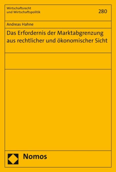 Cover for Hahne · Das Erfordernis der Marktabgrenzu (Book) (2016)