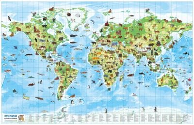 Cover for Children's Wall Map: World of Animals: Beautiful wall map ideal for a classroom or a bedroom - Stellanova Globes (Kartor) (2023)