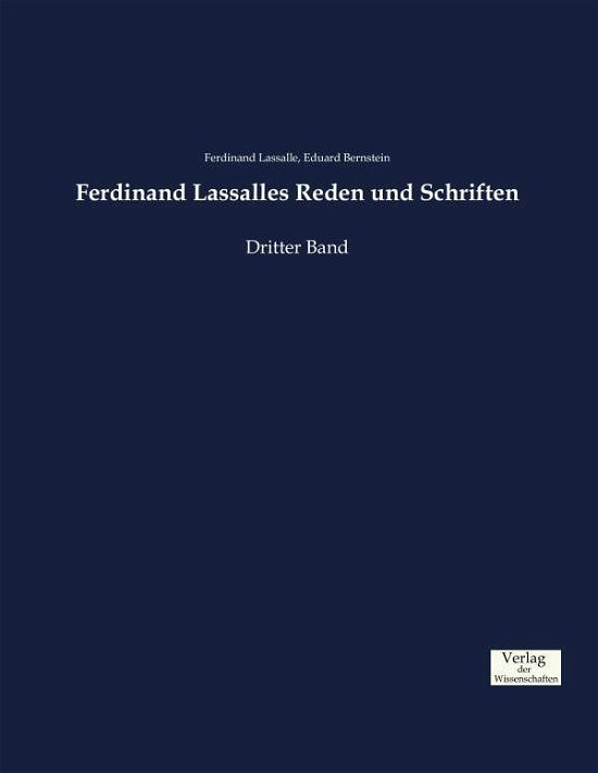 Cover for Lassalle · Ferdinand Lassalles Reden.3 (Book) (2019)