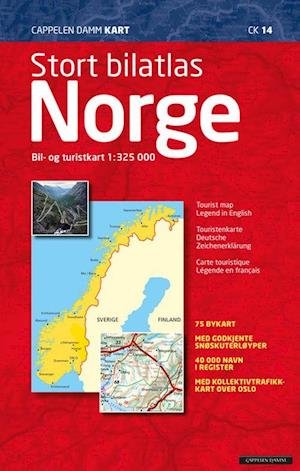 Cover for Cappelen Damm · CK: Stort bilatlas Norge 2021 : bil- og turistkart (Spiralbog) (2021)