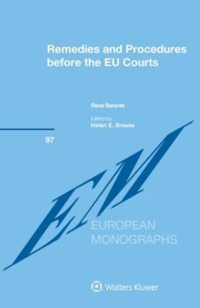 Cover for Rene Barents · Remedies and Procedures before the EU Courts (Hardcover Book) (2016)