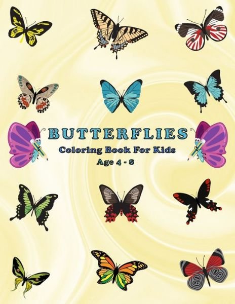 Cover for Mouf Art Edition · Butterflies coloring book for Kids Ages 4-8 (Paperback Book) (2021)