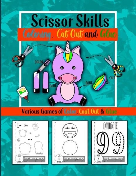 Cover for Cajo Art · Scissor Skills Coloring, Cut Out and Glue (Paperback Book) (2021)