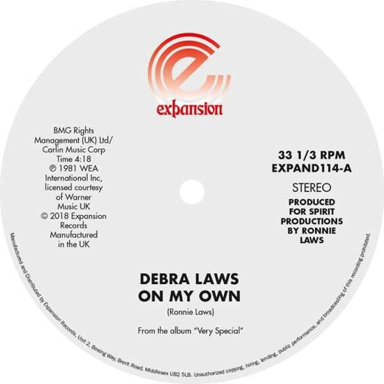 Cover for Laws Debra · On My Own  Very Special (12&quot;) (2018)