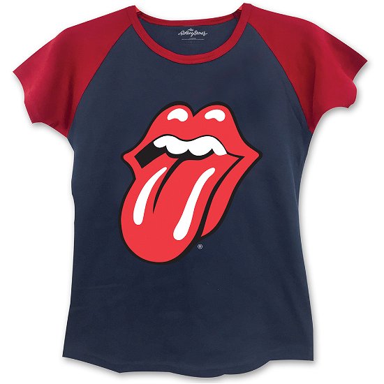Cover for The Rolling Stones · The Rolling Stones Ladies Fashion Tee: Classic Tongue with Skinny Fitting (Klær) [size S] [Blue,Red - Ladies edition]