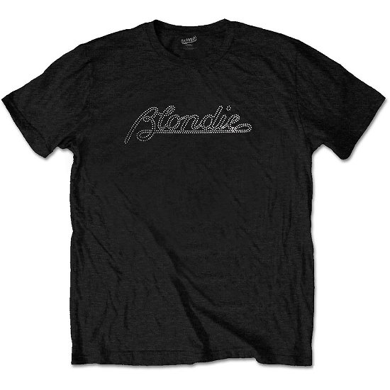 Cover for Blondie · Blondie Unisex Embellished T-Shirt: Logo (Diamante) (T-shirt) [size S] [Black - Unisex edition]