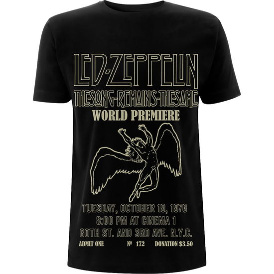 Led Zeppelin Unisex T-Shirt: TSRTS World Premier - Led Zeppelin - Gadżety - MERCHANDISE - 5056187714143 - 29 stycznia 2020