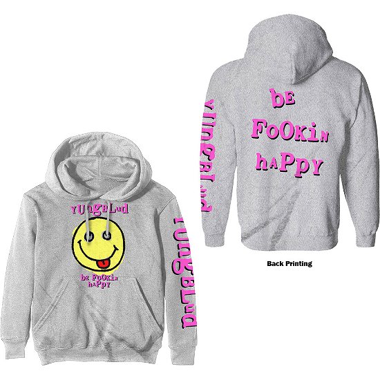 Cover for Yungblud · Yungblud Unisex Pullover Hoodie: Raver Smile (Back Print) (Hoodie) [size L] [White - Unisex edition]