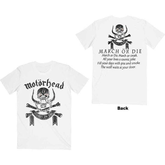 Motorhead Unisex T-Shirt: March or Die (Back Print) - Motörhead - Merchandise -  - 5056561046143 - 