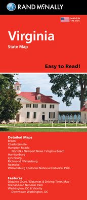 Virginia State Map, Rand McNally - Rand McNally - Livros - Rand McNally - 9780528025143 - 22 de setembro de 2021