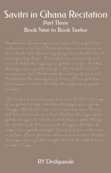 Cover for Ry Deshpande · Savitri in Ghana Recitation (Paperback Bog) (2019)