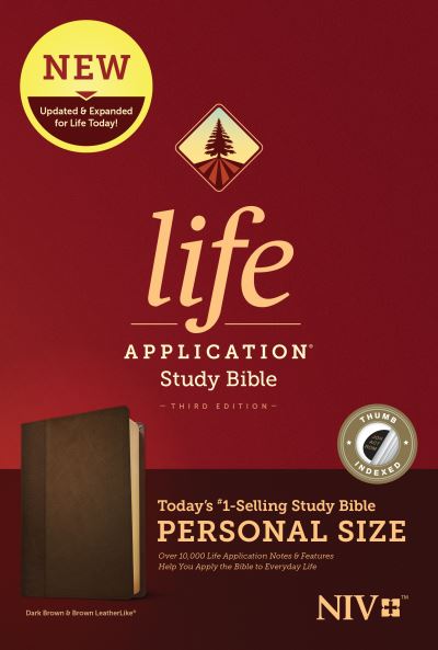 Cover for Tyndale · NIV Life Application Study Bible, Third Edition, Personal Size (Leatherlike, Dark Brown / Brown, Indexed) (Leather Book) (2020)