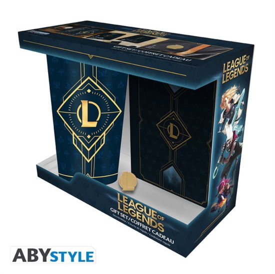 LEAGUE OF LEGENDS - Pck XXL glass + Pin + Notebook - Geschenke-Set - Merchandise - ABYstyle - 3665361058144 - February 7, 2019