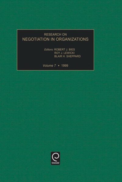 Cover for Research on Negotiation in Organizations - Research on Negotiation in Organizations (Hardcover Book) (1999)