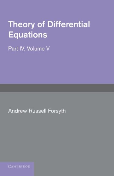 Cover for Andrew Russell Forsyth · Theory of Differential Equations: Partial Differential Equations - Theory of Differential Equations 6 Volume Set (Taschenbuch) (2012)