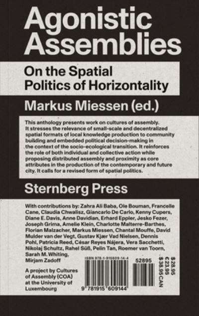 Cover for Markus Miessen · Agonistic Assemblies (Book) (2024)