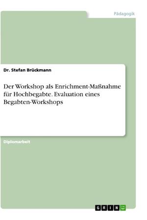 Cover for Dr Stefan Bruckmann · Der Workshop als Enrichment-Massnahme fur Hochbegabte. Evaluation eines Begabten-Workshops (Paperback Book) (2021)