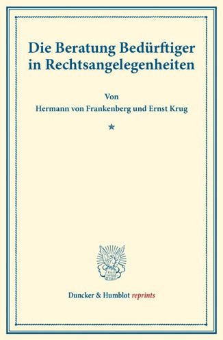 Cover for Frankenberg · Die Beratung Bedürftiger in (Book) (2016)