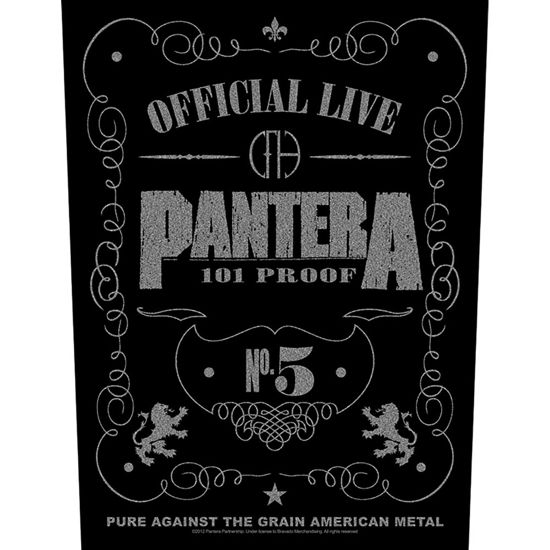 Pantera Back Patch: 101 Proof - Pantera - Mercancía - PHD - 5055339734145 - 19 de agosto de 2019