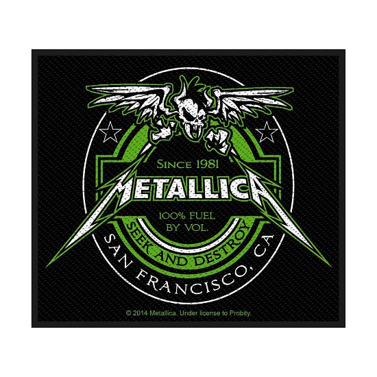 Metallica Standard Woven Patch: Beer Label - Metallica - Mercancía - PHD - 5055339750145 - 19 de agosto de 2019