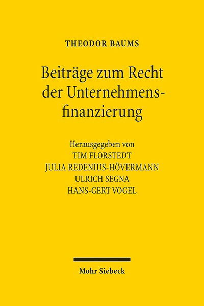 Cover for Theodor Baums · Beitrage zum Recht der Unternehmensfinanzierung (Hardcover Book) (2016)