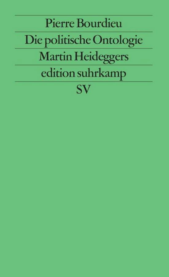 Edit.Suhrk.1514 Bourdieu.Polit.Ontolog. - Pierre Bourdieu - Książki -  - 9783518115145 - 