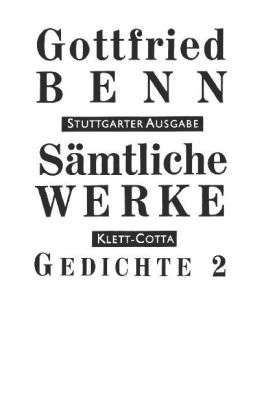 Cover for Gottfried Benn · SÃ¤mtl.werke,stuttg.ausg.2 Ged. (Book)