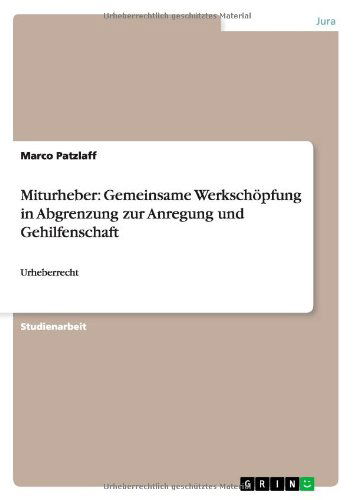 Cover for Patzlaff · Miturheber: Gemeinsame Werksch (Book) [German edition] (2011)