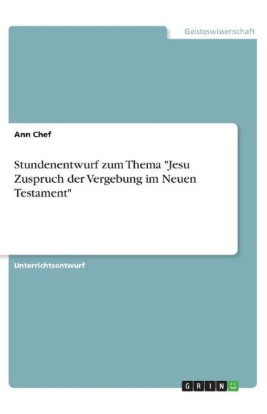 Cover for Chef · Stundenentwurf zum Thema &quot;Jesu Zus (Book)