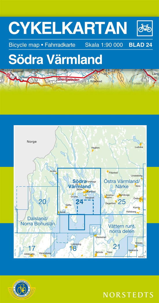 Cover for Norstedts · Cykelkartan: Södra Värmland (Hardcover bog) (2012)