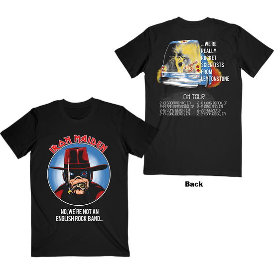 Cover for Iron Maiden · Iron Maiden Unisex T-Shirt: Not An English Rock Band (Back Print) (T-shirt) [size S] [Black - Unisex edition]