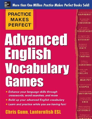 Cover for Chris Gunn · Practice Makes Perfect Advanced English Vocabulary Games - Practice Makes Perfect Series (Pocketbok) [Ed edition] (2014)