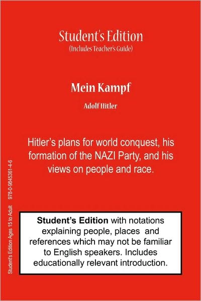 Cover for Adolf Hitler · Mein Kampf (Taschenbuch) [Student's &amp; Teacher's Classroom edition] (2010)