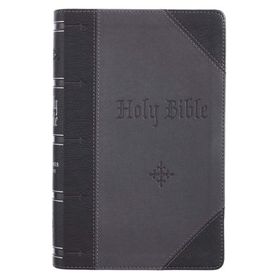 Cover for Black Two-tone Quarter-bound Faux Leather Giant Print Bible with Thumb Index (Book) (2020)