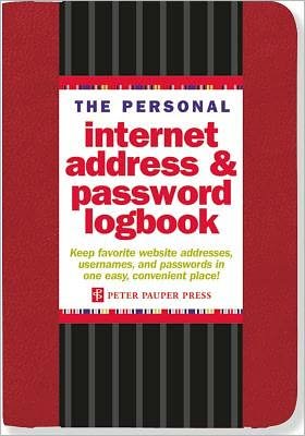 Cover for Peter Pauper Press · The Personal Internet Address &amp; Password Logbook (Red) (Spiralbok) (2012)