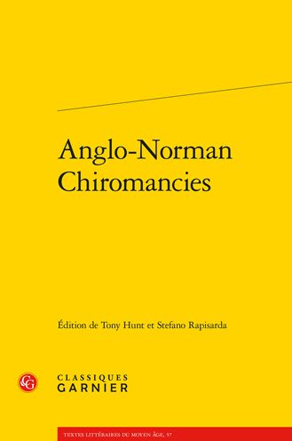 Cover for Tony Hunt · Anglo-Norman Chiromancies (Paperback Book) (2020)