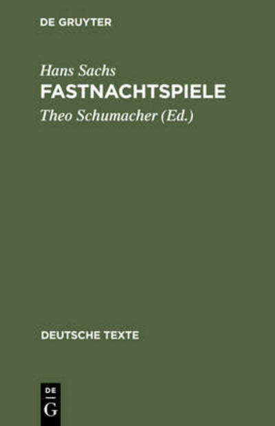 Cover for Hans Sachs · Fastnachtspiele (Paperback Book) [2nd edition] (1970)