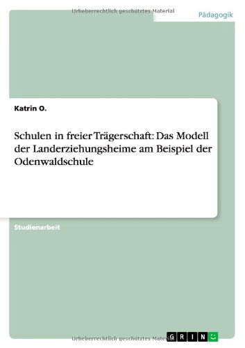 Cover for O. · Schulen in freier Trägerschaft: Das (Book) [German edition] (2011)